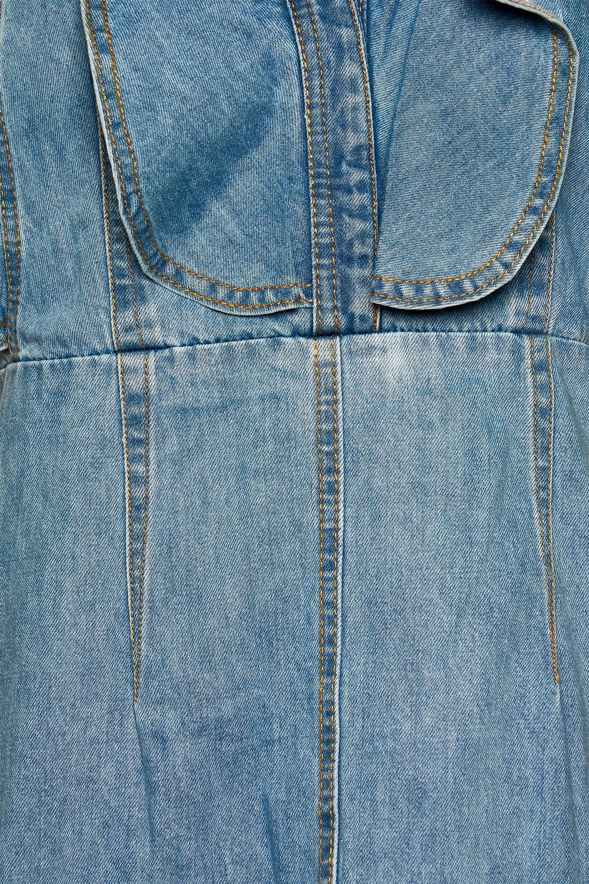 DENIM FRILL DRESS BLUE