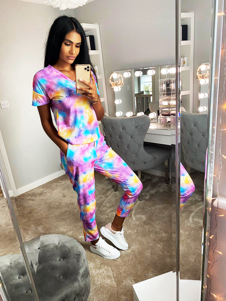 TIE DYE LOUNGE SET VARIOUS COLOURS Chique Fashion