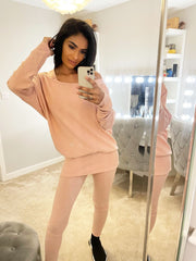 OFF THE SHOULDER LOUNGE SET CABLE KNIT VARIOUS COLOURS