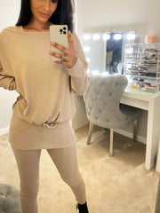 OFF THE SHOULDER LOUNGE SET CABLE KNIT VARIOUS COLOURS