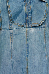 DENIM FRILL DRESS BLUE