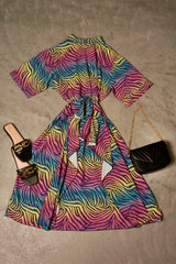 MULTI COLOUR ANIMAL PRINT DRESS CH2340