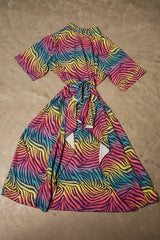 MULTI COLOUR ANIMAL PRINT DRESS CH2340