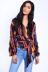 WRAP OVER TOP MULTI COLOUR