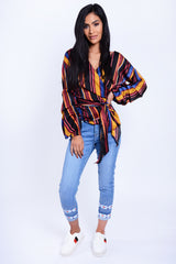 WRAP OVER TOP MULTI COLOUR