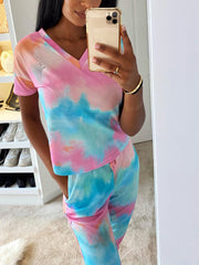 TIE DYE LOUNGE SET VARIOUS COLOURS