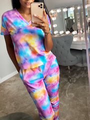 TIE DYE LOUNGE SET VARIOUS COLOURS